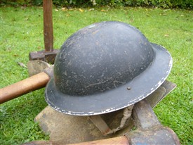 Photo:John kindly donated his helmet to the History Society