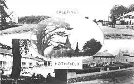 Photo:Postcard showing five views of Hothfield pre 1962